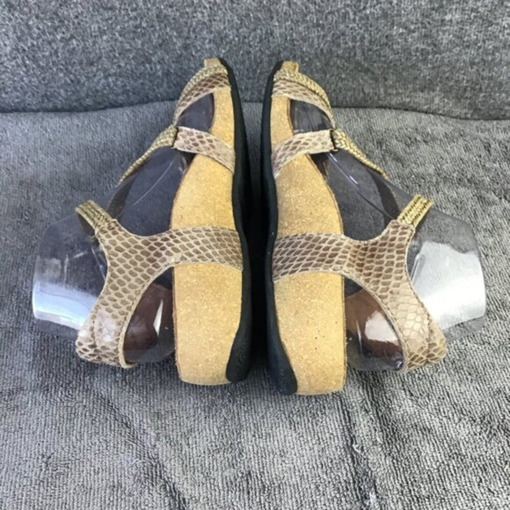 TAOS Trulie Snake Print Tan Leather Open‎ Toe Ankle Strap Sandals EU 37|US 6-6.5 - Picture 5 of 12